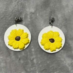 Flower polymer clay earrings